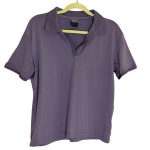 Nike Dri Fit Womens Mesh Polo Shirt Top Athletic Active Purple XL 16 18 bv
